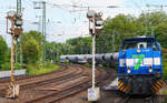 �berraschenderweise nicht auf der G�terumgehungsbahn, sondern auf dem S-Bahn-Gleis der Hauptstrecke K�ln - D�sseldorf war der Sodazug D�sseldorf-Reisholz - Millingen am 13.05.2026 unterwegs. Die Aufnahme entstand am S-Bahn-Haltepunkt D�sseldorf-Volksgarten.