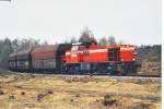 MAK G 1206,RAG 806,Mrz 2003,Gelsenkirchen-Bismarck,Anschlu zum Kohlelager Graf Bismarck,hier wurde Anfang 2003 die nationale Kohlereserve abgefahren,die dort jahrelang auf Halde lag(scan).
