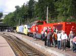 Lok 468 vom Typ MaK G1206 der Albtal Verkehrs Gesellschaft (AVG) am 22.08.2004 beim Bahnhofsfest in Bad Herrenalb.