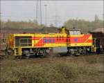 EH 541(MaK G1206 der Eisenbahn und Hfen Duisburg) hat den Gbf. Gelsenkirche-Bismarck in Richtung Oberhausen/Duisburg durchfahren. 10.04.2008