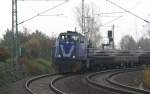 MaK G1206 der Rent-a-Rail durchfhrt mit ihren Gterzug am Haken aus dem Vogtland kommend das Werdauer Bogendreieck Richtung Werdau.30.10.09.