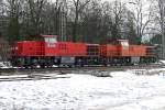 RBH 828 und RBH 823 fahren am 24.12.09 durchs eisige Ratingen-Lintorf
