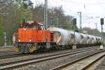 Eine Mak G1206 mit dem Namen  Mathias  von North Rail durchfhrt am 15.04.2011 den Bahnhof von Dreieich-Buchschlag.