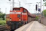 RBH 803 schleppt Erzwagen durch Recklinghausen Sd. Aufgenommen am 28.06.2012.