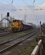 Am Sonntagnachmittag den 17.2.2013 kommt die EH 544 mit einem Selbstentladewagenzug nach Rohdenhaus durchgefahren.