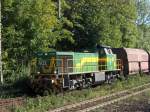 Lok 402 der Dortmunder Eisenbahn durchfhrt bei bestem Wetter den Hp Bochum Hamme.