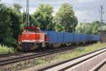 WLE 53 Mak G1206 f�hrt mit einem Blauen Containerzug Rtg. Seelze in Dedensen/G�mmer.