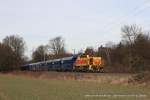 Lok 541 (ThyssenKrupp Steel Europe AG) mit einem Kalkzug in Ratingen Lintorf, 18.