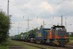 Locomotives Pool 275 805 am 26.6.13 mit einem kurzen KLV in Ratingen-Lintorf.