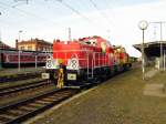 Am 28.04.2015 Rangierfahrt von der 272 216-0 von der MEG und die Neue  H3 Lok  1002 004-2 von ALS  in Stendal .