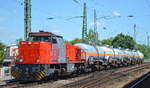 RBB Lok  1025  (NVR-Nummer: 92 80 1275 027-1 D-RBB) mit einem Zug Druckgaskesselwagen (Chlor) am 03.06.19 Magdeburg Neustadt.