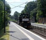 V158 von der Rurtalbahn kommt als Lokzug aus Aachen-Rothe-Erde(D) nach Düren(D) und kommt aus Richtung Aachen-Rothe-Erde und fährt durch Aachen-Eilendorf in Richtung