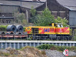 Die TKSE-Diesellokomotive 547 war im August 2022 in Duisburg-Wanheimerort zu sehen.