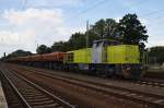 Hier 275 119-6 mit einem Güterzug, bei der Einfahrt am 22.7.2014 in Zossen.