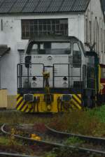 Mit dem Tele konnte ich heutemorgen ein Foto von dieser G1204 mit der Aufschrift www.oak-capital.de machen, sie steht auf dem Werksgelände von Gmeinder.16.11.2014