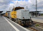 Schweerbau 277 031-1 + 277 404-0 mit Schotter beladenen Wagen nach Scharnhorst, am 05.09.2026 in Dortmund Hbf.