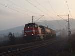 MAK G 1700BB der HGK ist am Morgen des 08.11.2008 mit ihrem Kesselwagenzug auf dem Weg in Richtung Koblenz hier bei Gau Algesheim