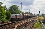 mkb V 19 / 1277 808-2 mit einem Kesselwagenzug am 16.06.2014 durch Berlin Karow