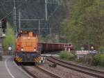 Eine G 1700 der Siegener Kreisbahn am 14.04.09 mit einem Gterzug in Kirchen(Sieg).