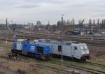 Die 9280 1275 842-3 D-DLB G1206 und die 9280 1285 109-5 ITL TRAXX DE abgestellt in Gera am 29.1.2020