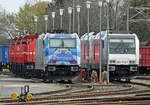 Lokomotiven der HGK / RheinCargo in Brühl-Vochem. 185 350-5; 285 113-7 und einige MAK`s - 28.03.2023