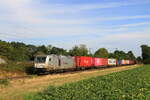 Deutschland  Lok 285 112 von Rheincargo zieht einem Containerzug in Kaarst Broicherseite  24/8/2026