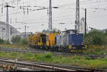 VDE 8 Komplexmaßnahme Halle Rosengarten–Angersdorf  ▶ Standort: Bahnhof Teutschenthal    Hochbetrieb am Schotterwerk Teutschenthal:  293 515-3 schiebt die mit Altschotter oder