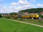 V 150.04 in Amstetten mit Umbauzug nach passieren der Geislinger Steige am 30.07.07