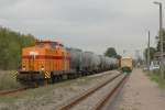 EKO Trans 65 mit einem Kesselwagenzug im Bahnhof Niederfinow, 20.09.2010