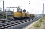 Mit einem Bauzug ist die 293 008-9 der Bahnbau Gruppe am ehemaligen Bahnhof Leipzig Leutzsch unterwegs.