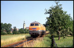 TWE V 320 in Lengerich (Westf.) solo am 4.7.1989 auf dem Weg nach Hanekenfähr, um dort den Stahlzug nach Paderborn abzuholen.