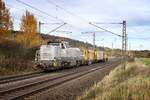 4125 009-5 -DE12- gesehen am 05.11.2025 bei Kerzell mit einem Bauzug.