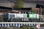 Solofahrt der Duisportrail-Diesellokomotive 4185 037-3, so gesehen Ende April 2021 Duisburg-Wanheimerort unterwegs.