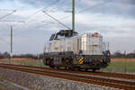 15.12.2022 - Idagroden - Vossloh DE18 Mietlok DB BR 4185 042-3 als Lokzug in Richtung Wilhelmshaven