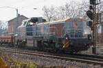 Nexrail/HRS Vossloh Rolling Stock DE18 Elif (4185 026-6) mit Bauzug in Stockstadt am Main am 07.03.26