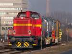 Im Neusser Hafen verkehren die Lokomotiven der Neusser Eisenbahn.