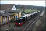 Die V 36412 von Eisenbahn Tradition kam am 3.2.2007 mit einem historischen Personenzug  durch den Bahnhof Natrup Hagen.
