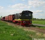 V 36 005 des DEV am 12.5.2008 auf dem Weg nach Bruchhausen-Vilsen zwischen Sstedt und Uenzen