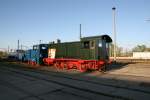 Am 14.04.2007 im Eisenbahn und Technikmuseum Schwerin V23 und V36 beim Rangieren 