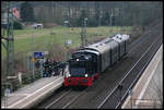 Die V 36412 von Eisenbahn Tradition kam am 3.2.2007 mit einem historischen Personenzug  durch den Bahnhof Natrup Hagen.