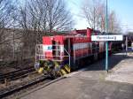 Am 01.04.05 machte diese AKN Lok in Rendsburg Pause vor der anstrengenden Brckenauffahrt