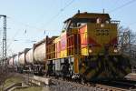 EH 533 mit Kalkcontainern am 7.3.11 in Duisburg-Neudorf.Der Zug geh nach Oberhausen-West,wo die CFL Cargo den Zug bernimmt und Richtung Dnemark fhrt.