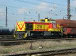MaK G 1206 - MEG 218 durchquert den Bahnhof Großkorbetha in Richtung Tagebau Profen mit einem Kohlependel-Leerzug am 26.03.2014.