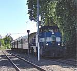 Lok 3 der NIAG mit historischen Wagen von HSW am 01.05.2007 bei der Ausfahrt im Kreisbahnhof Moers 