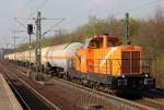 Die Northrail/BSM Voith Revita mit Gaskesselzug in Kln Stammheim am 13.04.2012
