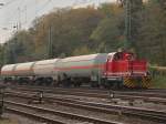 BSM Lok 80  Max  mit vier Kesselwagen am 27.10.2011 unterwegs bei Kln-Eifeltor