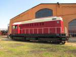  Deutsche Railsystems  107 018-4 (V75 018), eine von RailsystemsRP aus ARCO Bestnden gerettete Lok, im Bw Arnstadt; 25.04.2011