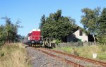 V75 018 fuhr am 27.08.16 von Schwarzenberg über Annaberg und Weipert nach Chomutov. Dort stand ein Besuch des Depots des Technischen Nationalmuseums Prag auf dem Programm. Hier der Zug in Nová Ves.