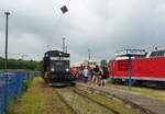 EBS 202 597-1 am 12.06.2021 bei Fhrerstandsmitfahrten zum Sainsonstart des Thringer Eisenbahnvereins in Weimar.