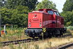 202 488-3 (NVR: 98 80 3202 488-3 D-MAED) Baureihe 202 DR2 488-3, Eigentümer Maik Ampft Eisenbahndienstleistungen, Limbach-Oberfrohna nahe dem Bahnhof Dabendorf am 20.